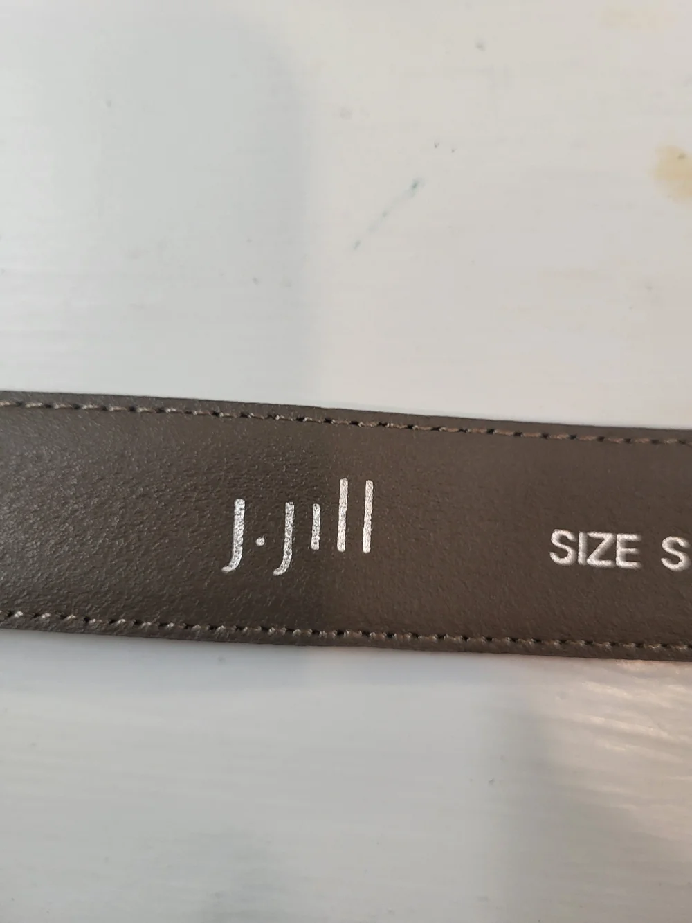 J. Jill Brown Leather Belt with Silver Double-Loop Buckle